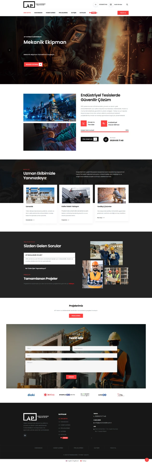 Mühendislik Firması Web Sitesi - inşaat firması web tasarım, web tasarım firması referansı. Müteahhit web sitesi, web tasarım fiyatları.