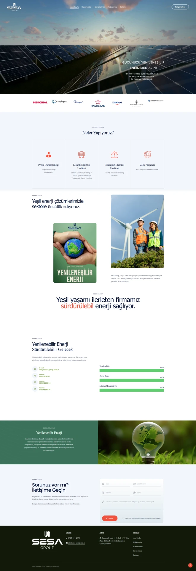 Yenilenebilir Enerji Firması Web Sitesi Tasarımı web sitesi