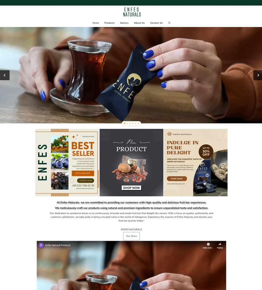 Enfes Naturals web sitesi