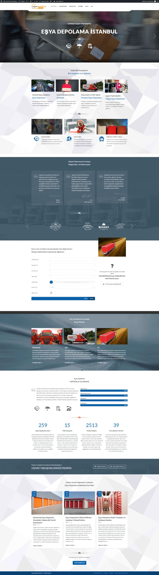 Nakliye Eşya Depolama Sitesi - nakliyat firması web tasarım, lojistik web sitesi referansı. Evden eve nakliyat, web tasarım fiyatları.