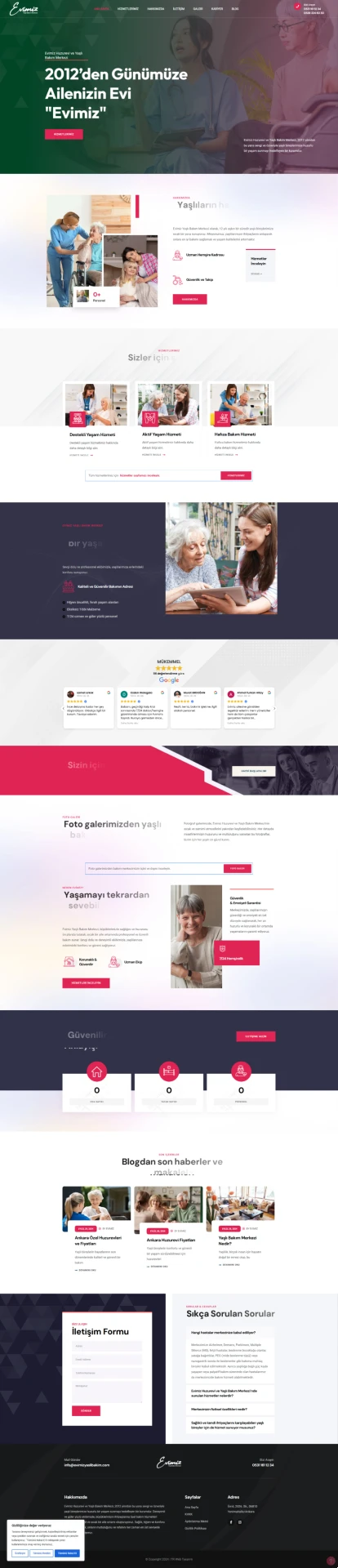 Huzurevi Web Sitesi Tasarımı