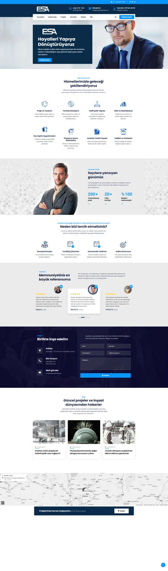 İnşaat Firması ESA Grup - inşaat firması web tasarım, web tasarım firması referansı. Müteahhit web sitesi, web tasarım fiyatları.