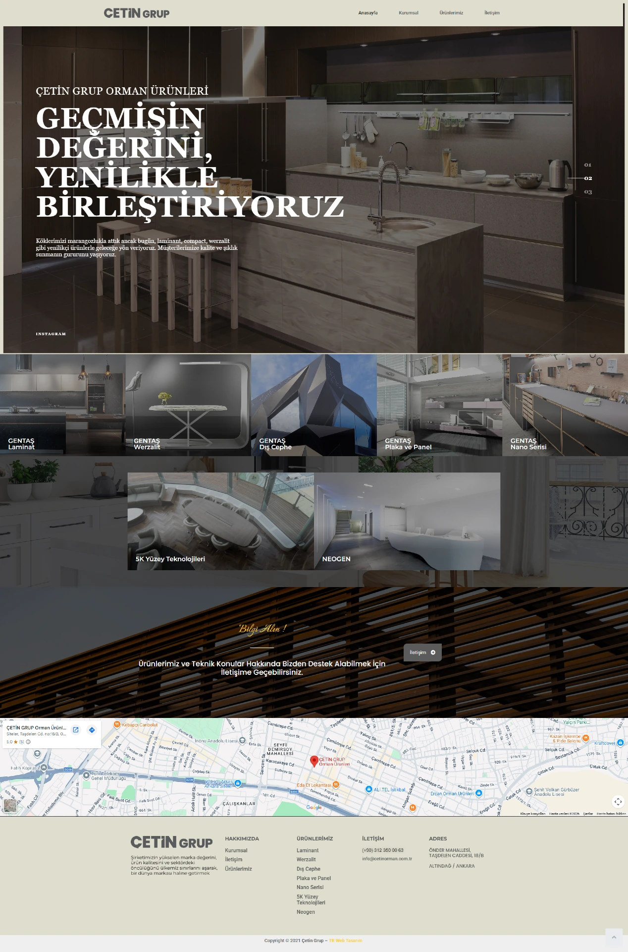 Çetin Grup web sitesi