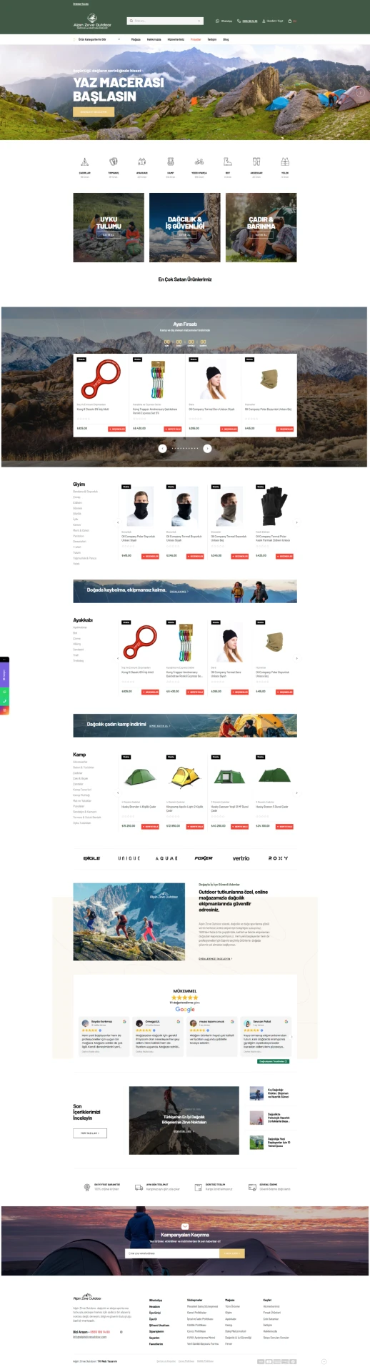 Outdoor Ürün Satışı E-Ticaret - e-ticaret web sitesi tasarımı, online mağaza referansı. Web tasarım firması, web tasarım fiyatları.