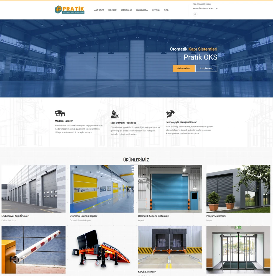 Endüstriyel Kapı Sistemleri web sitesi