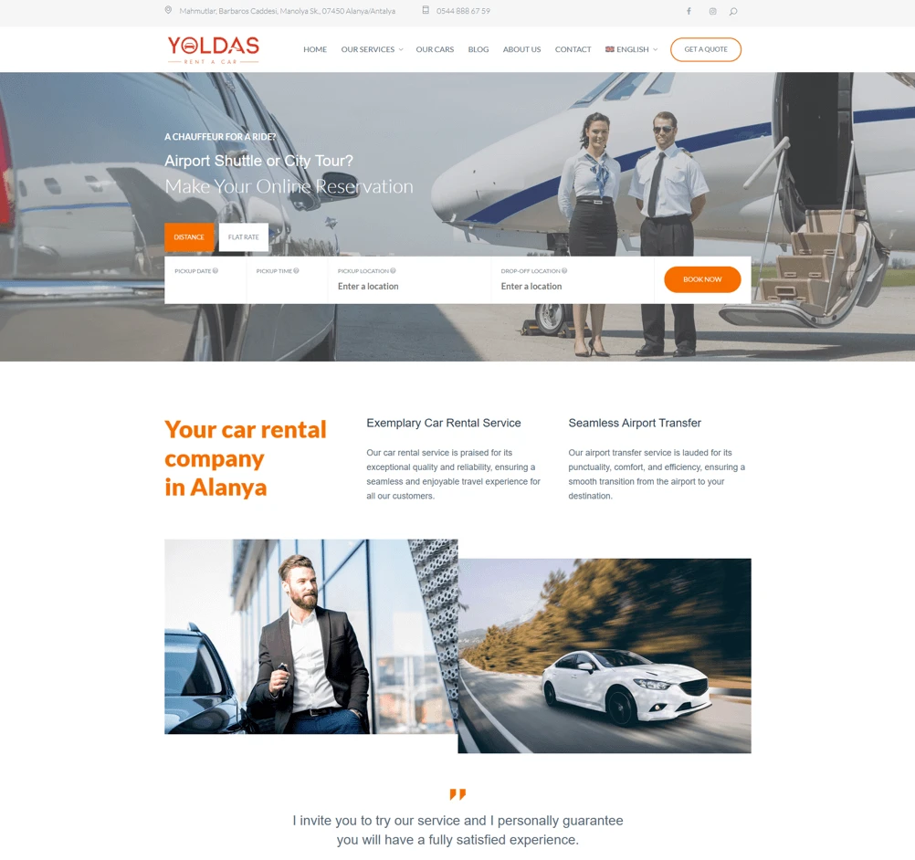 Rent a Car web sitesi